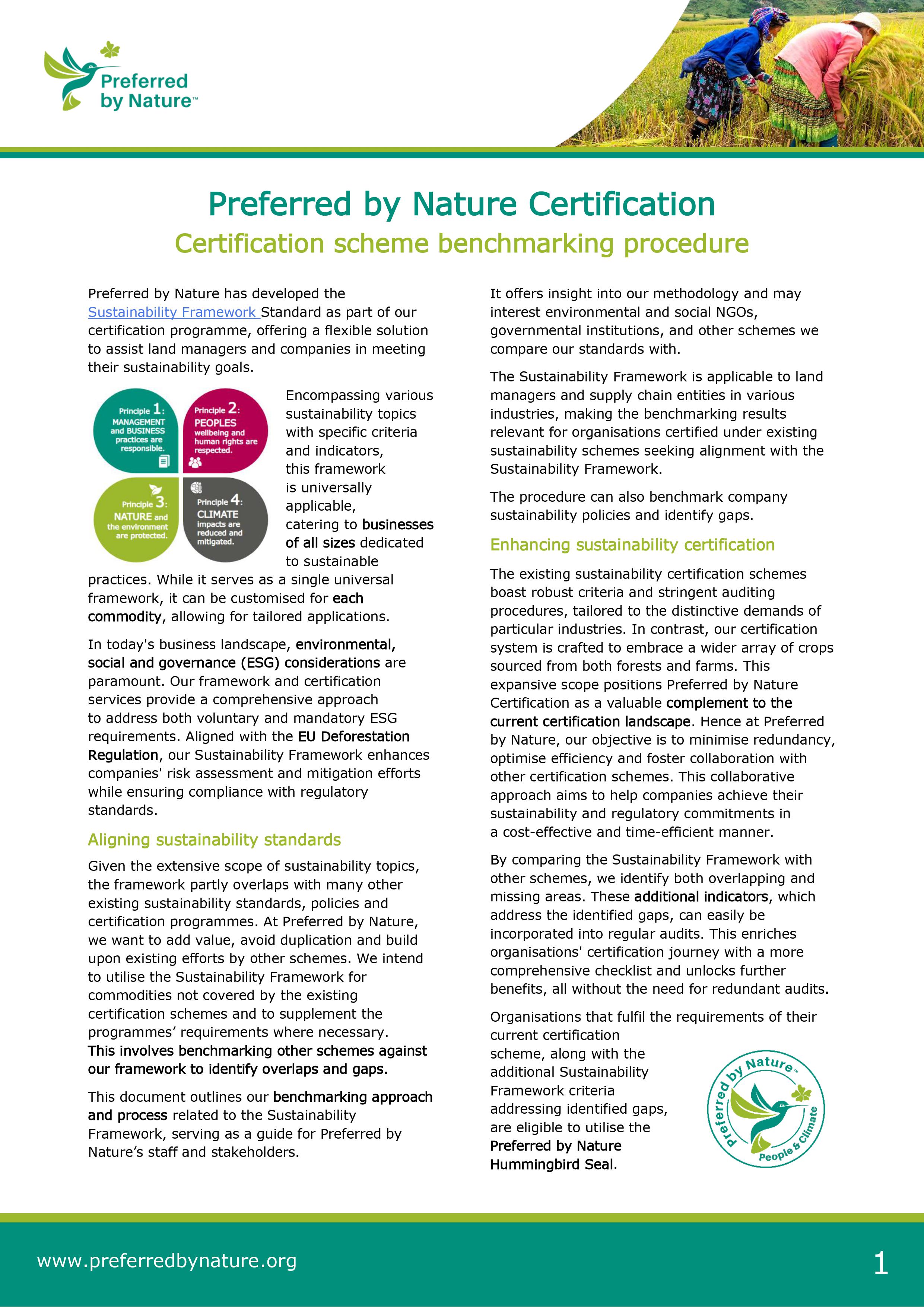 Sustainability-Framework-Benchmarking-Procedure